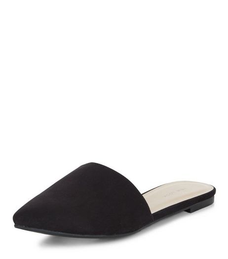 Black Pointed Mules | New Look