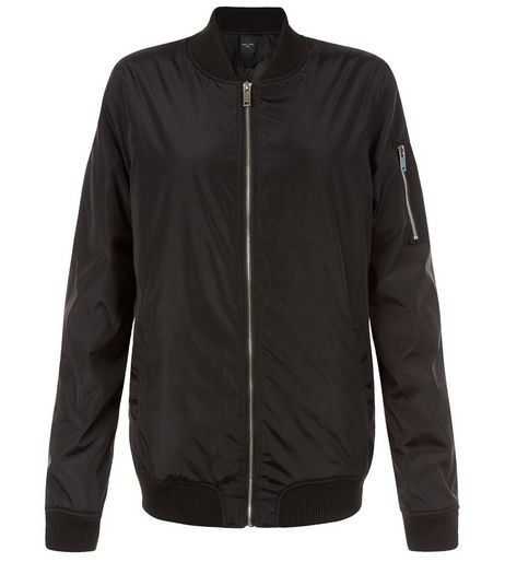 Tall Black Bomber Jacket | New Look