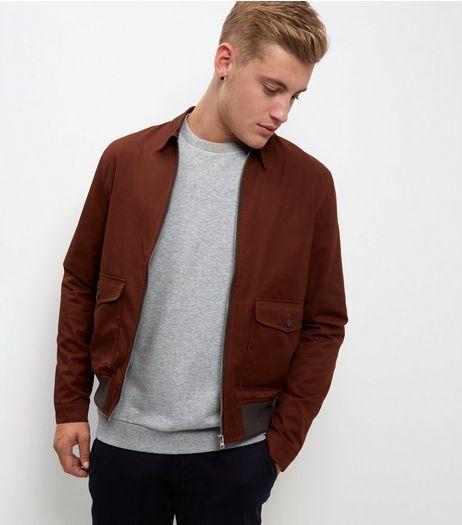 Rust Double Pocket Harrington Jacket | New Look