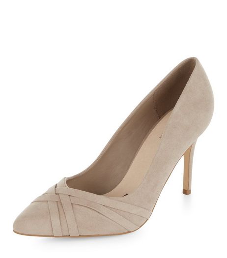 Light Brown Comfort Suedette Strappy Pointed Heels | New Look