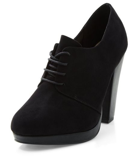 Black Comfort Lace Up Shoe Boots | New Look
