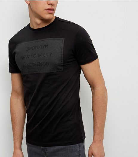 Black Brooklyn Print T-Shirt | New Look