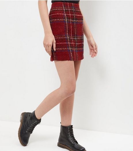 Red Tartan Check Skirt | New Look