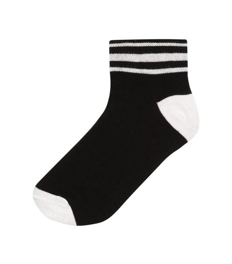 Black Stripe Trim Socks | New Look
