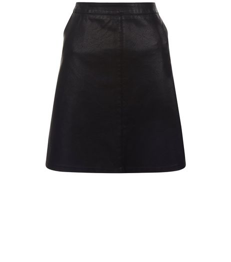 Anita and Green Black Leather-Look Skirt | New Look