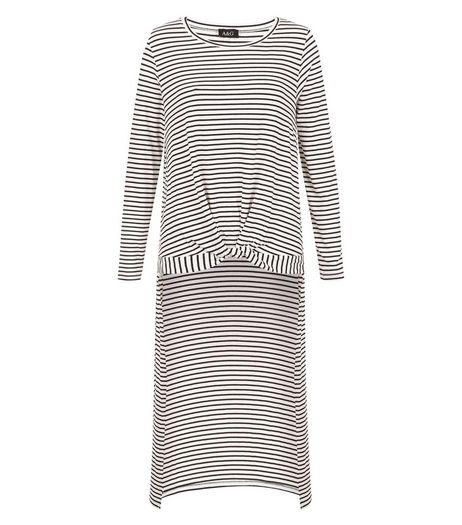 Anita and Green White Stripe Twist Front Step Hem Top | New Look