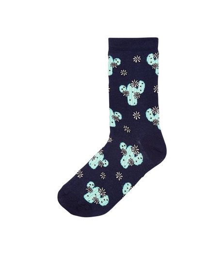 Navy Cactus Print Socks | New Look