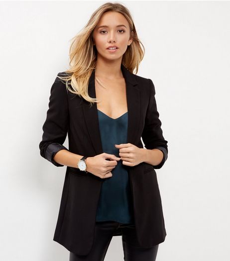 Black Longline Blazer | New Look