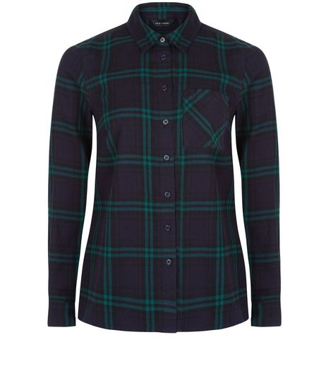Blue Check Long Sleeve Shirt | New Look