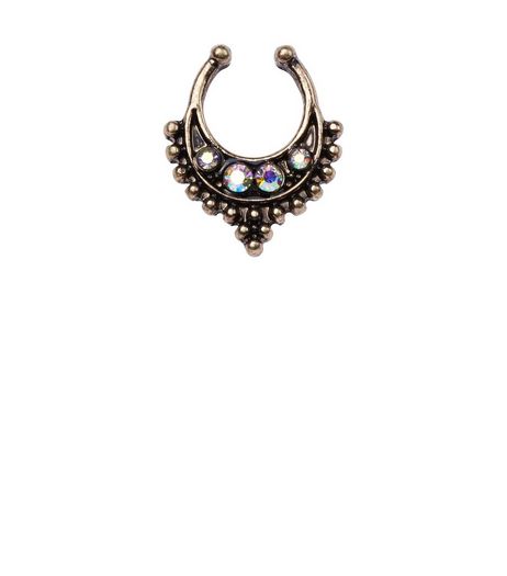 Gold Diamante Septum Ring | New Look