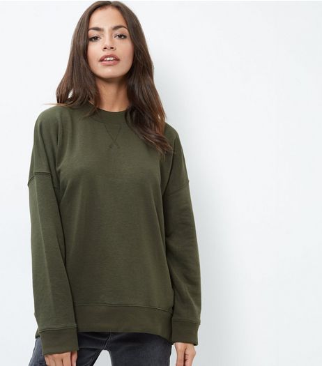 Green Balloon Sleeve Sweater | New Look