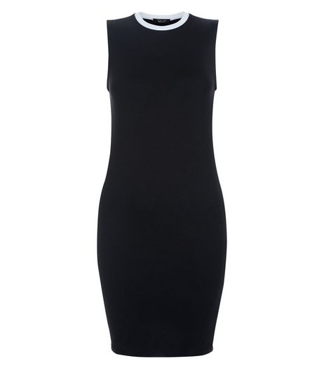 Teens Black Stripe Side Ribbed Dress | New Look