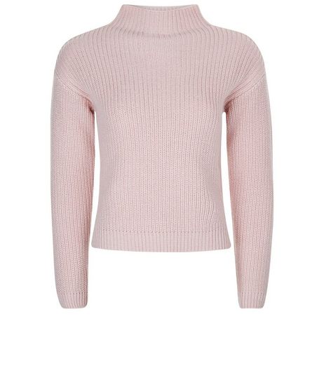 Teens Pink Funnel Neck Jumper | New Look