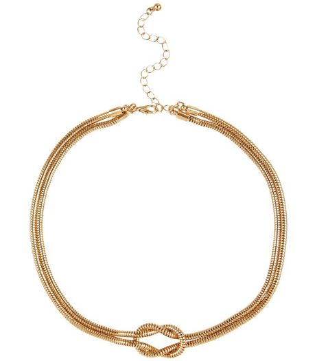 Gold Layered Knot Chain Necklace | New Look
