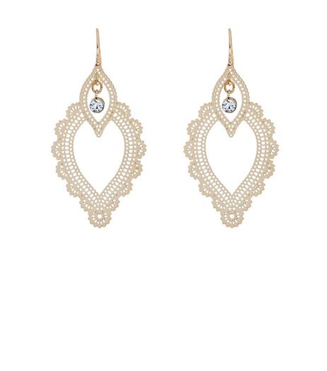 Gold Filigree Drop Earrings | New Look