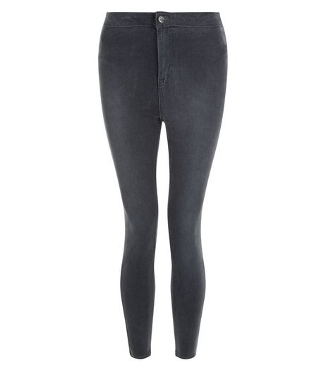 Petite Grey High Waist Super Skinny Jeans | New Look