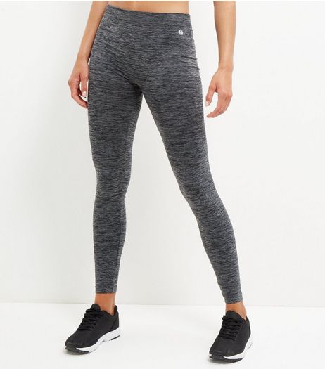 Dark Grey Space Dye Seamless Sports Leggings | New Look