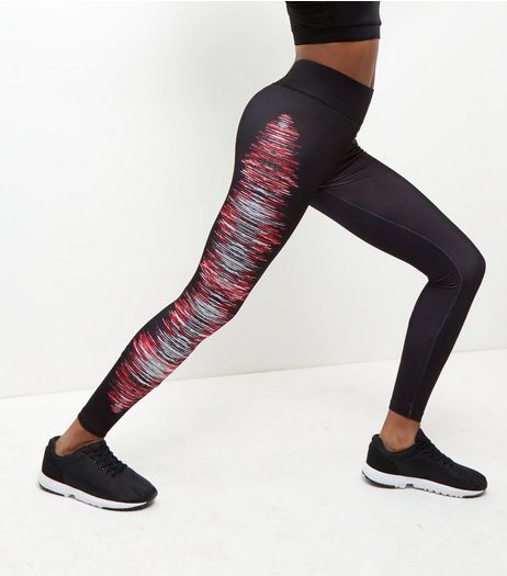 Pink Abstract Print Side Sports Leggings | New Look