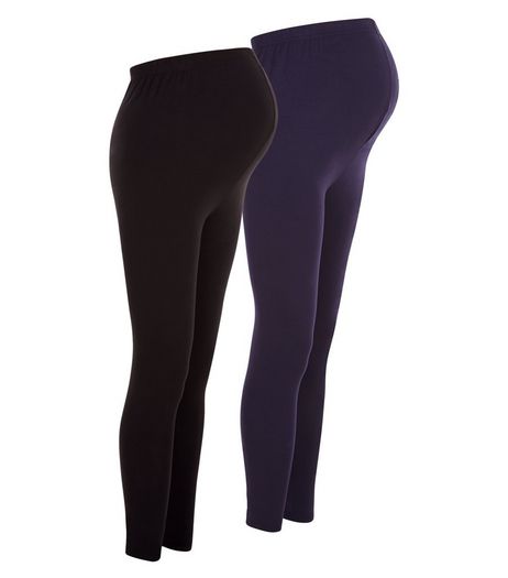 Maternity 2 Pack Navy and Black Leggings | New Look