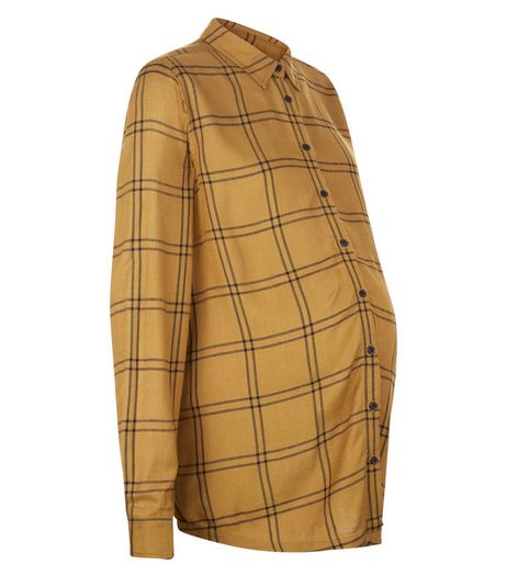 Maternity Olive Green Grid Check Shirt | New Look