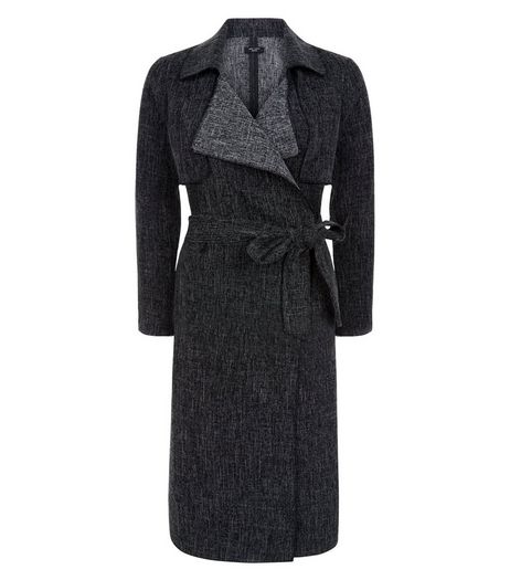 Petite Black Waterful Duster Coat | New Look