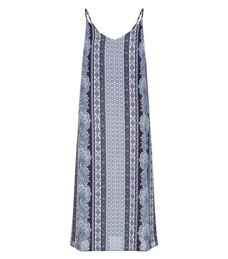 Blue Abstract Print Slip Dress | New Look