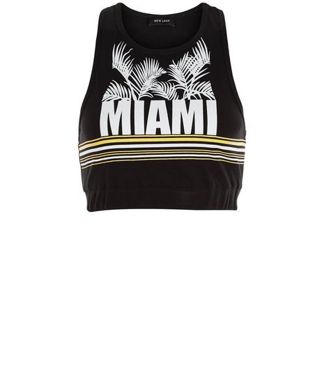 Black Miami Stripe Crop Top | New Look