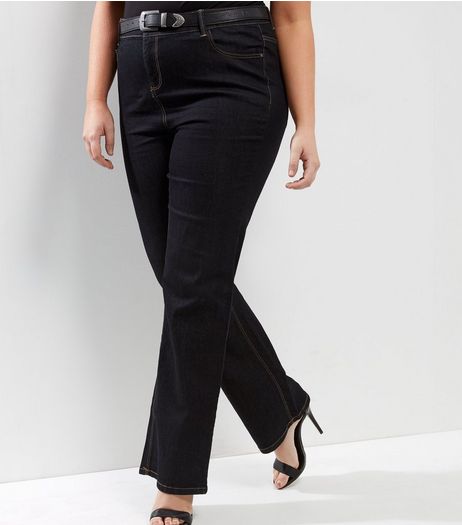 Curves Navy Bootcut Jeans | New Look