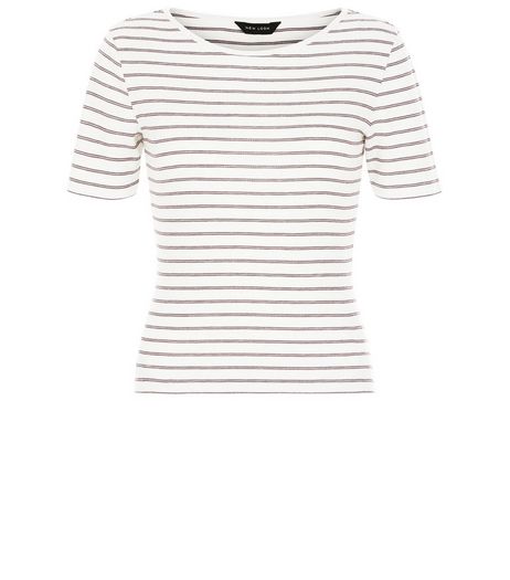 Red Stripe Ribbed T-Shirt | New Look