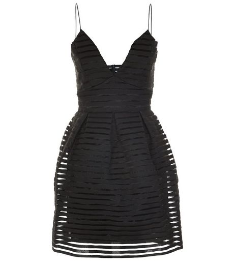 AX Paris Black Stripe Plunge Skater Dress | New Look