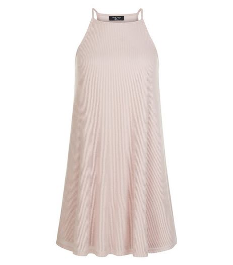 Teens Mid Pink Ribbed Swing Dress | New Look