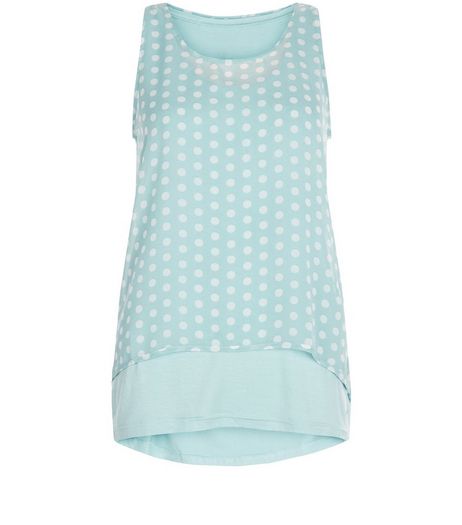 Apricot Green Polka Dot Layered Vest | New Look