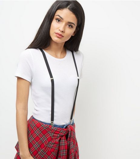 Black Slim Braces | New Look