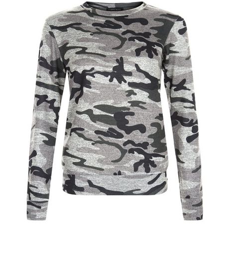 Cameo Rose Green Camo Print Sweater | New Look