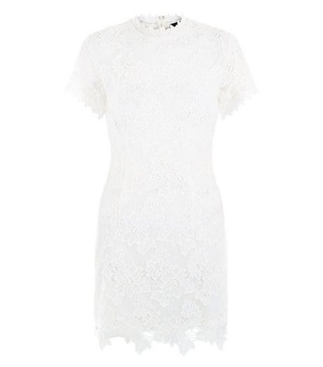 AX Paris Cream Lace High Neck Dress | New Look