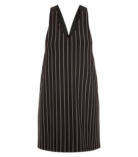 Teens Black Pinstripe Pinafore Dress | New Look
