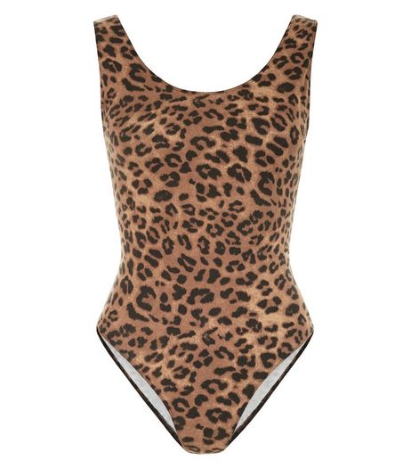 Petite Brown Leopard Print Bodysuit | New Look