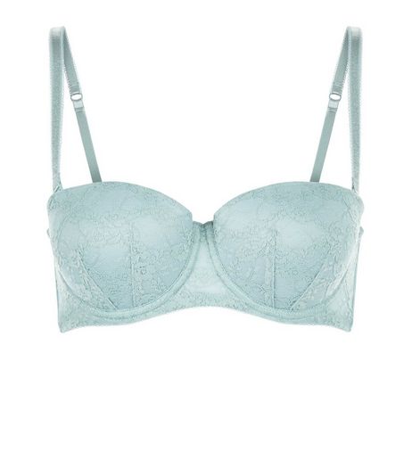 Mint Green Lace Strapless Bra | New Look