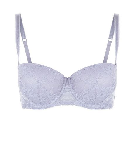 Light Purple Lace Strapless Bra | New Look