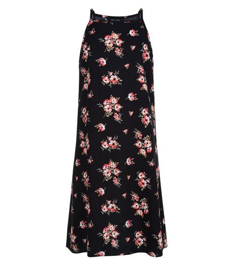Teens Black Floral Print Slip Dress | New Look