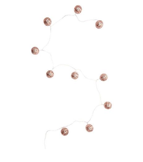 Mid Pink Filigree Cut Out Ball Fairy Lights | New Look