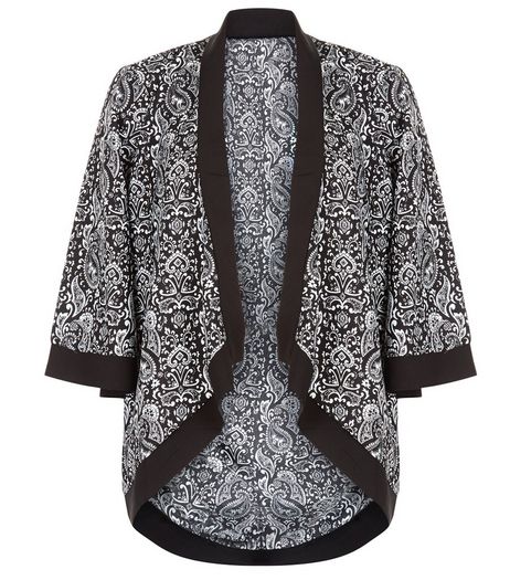Mela Black Paisley Print Kimono | New Look