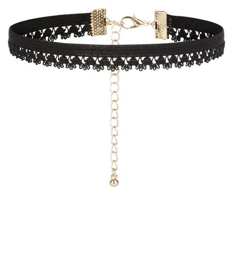 Black Lace Skinny Choker | New Look