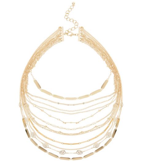 Gold Layered Filigree Chain Necklace | New Look