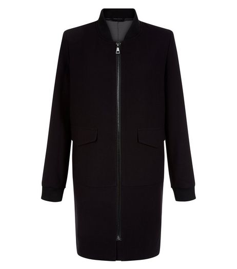 Anita and Green Black Longline Bomber Jacket | New Look