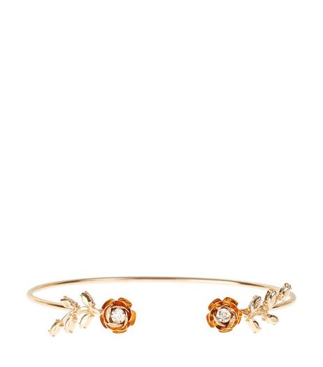 Gold Rose Leaf Arm Cuff | New Look