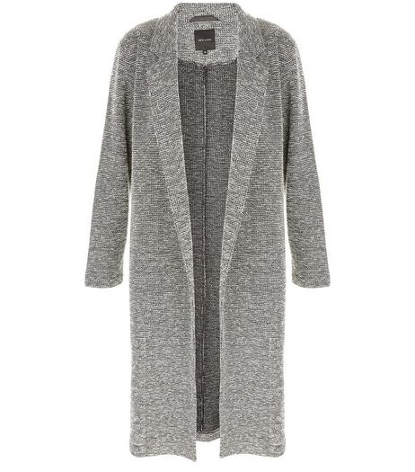 Grey Split Side Longline Coat | New Look