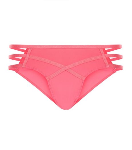 Mid Pink Strappy Briefs | New Look