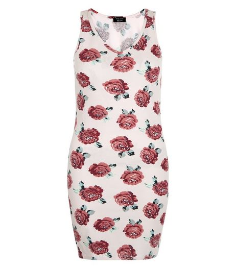 Teens Lilac Floral Print V Neck Bodycon Dress | New Look