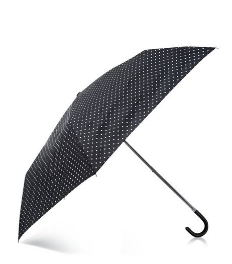 Black Polka Dot Print Umbrella | New Look